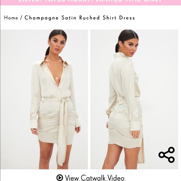 PrettyLittleThing Dresses & Skirts - PRETTY LITTLE THING CHAMPAGNE DRESS